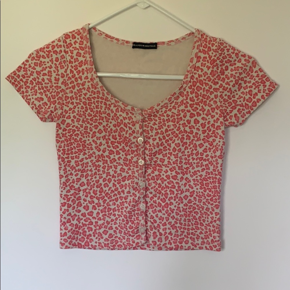 brandy Melville pink cheetah zelly top